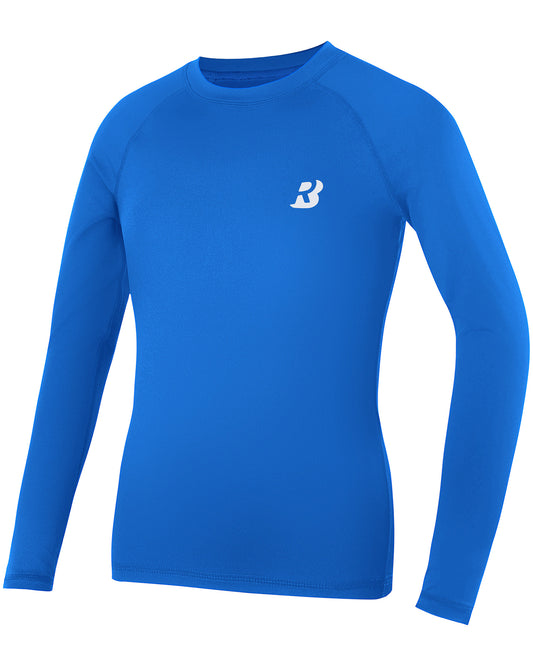 Roadbox Boys Youth Compression Shirts - Long Sleeve Athletic Undershirt Kids Quick Dry Base Layers for Baseball Soccer