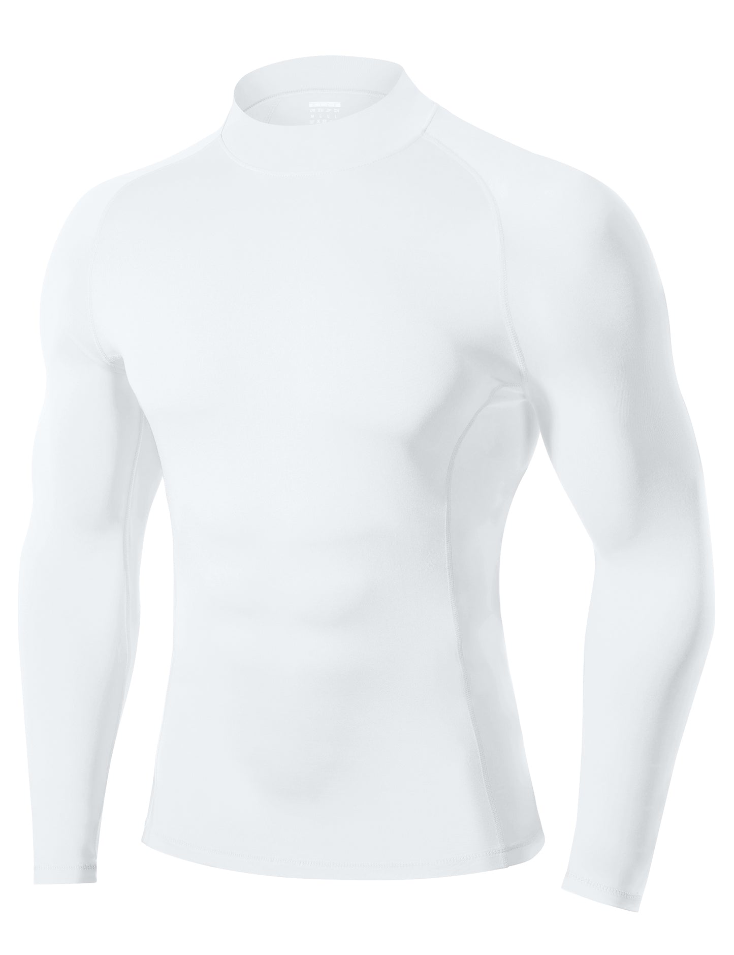 Roadbox Men's Compression Shirt, Mock Turtleneck Long Sleeve Undershirt, Quick Dry Athletic Base Layer for Sports and Workout