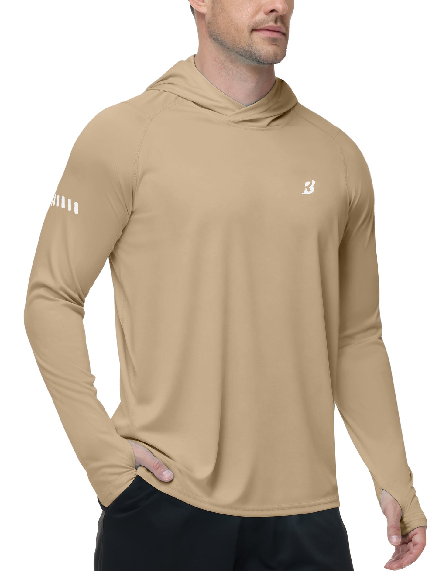 Roadbox Mens UPF 50+ Sun Protection Hoodie, UV Long Sleeve Fishing Shirts, Lightweight Swim Rash Guard for Outdoor Hiking