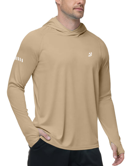 Roadbox Mens UPF 50+ Sun Protection Hoodie, UV Long Sleeve Fishing Shirts, Lightweight Swim Rash Guard for Outdoor Hiking