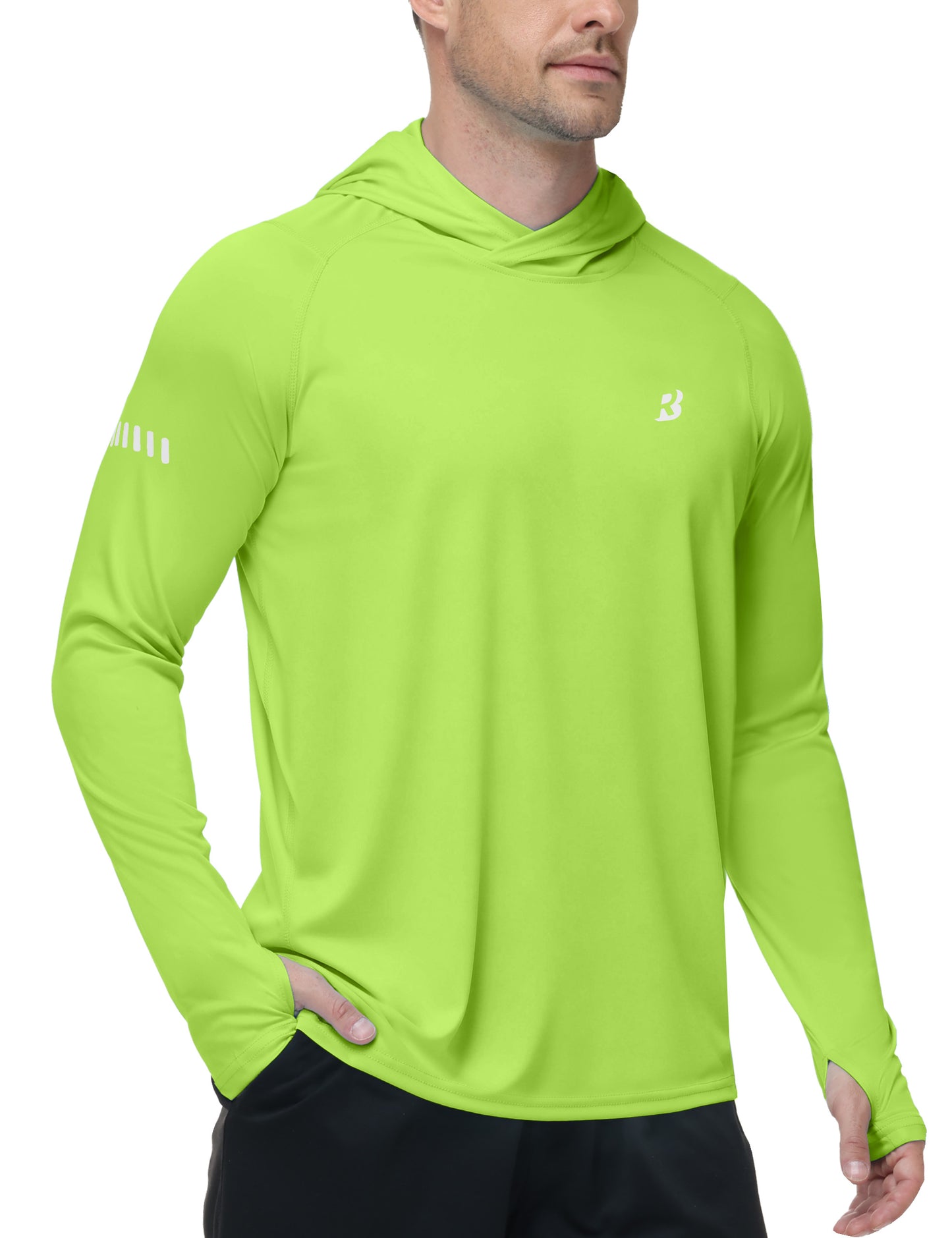 Roadbox Mens UPF 50+ Sun Protection Hoodie, UV Long Sleeve Fishing Shirts, Lightweight Swim Rash Guard for Outdoor Hiking