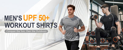 Roadbox Men's Short Sleeve Swim Shirt, UPF 50+ Quick Dry Rash Guard, UV Sun Protection Water T-Shirt for Beach and Surfing