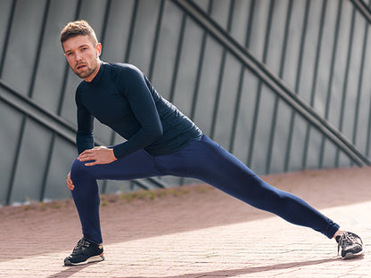 Roadbox 1/2 Pack Thermal Compression Pants for Men Fleece Lined Football Running Tights Base Layer Leggings with Pockets