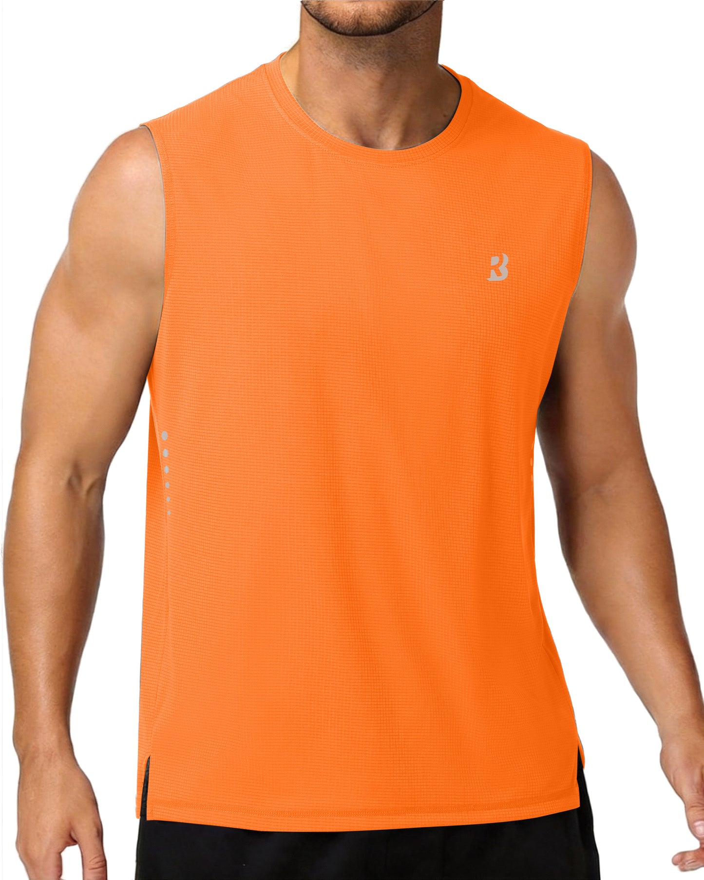 Roadbox Men’s Athletic Sleeveless Shirts, Quick Dry Workout Tank Top, Lightweight Muscle Shirts for Sports Gym Running Summer