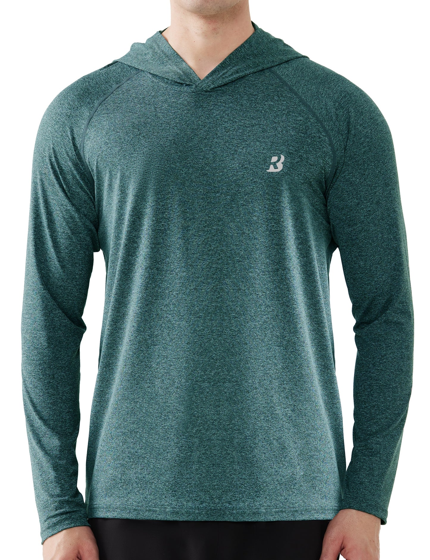 Roadbox Men's UPF 50+ Fishing Shirts, Long Sleeve UV Sun Protection SPF Hoodie, Quick Dry Swim Rash Guard for Outdoor Hiking