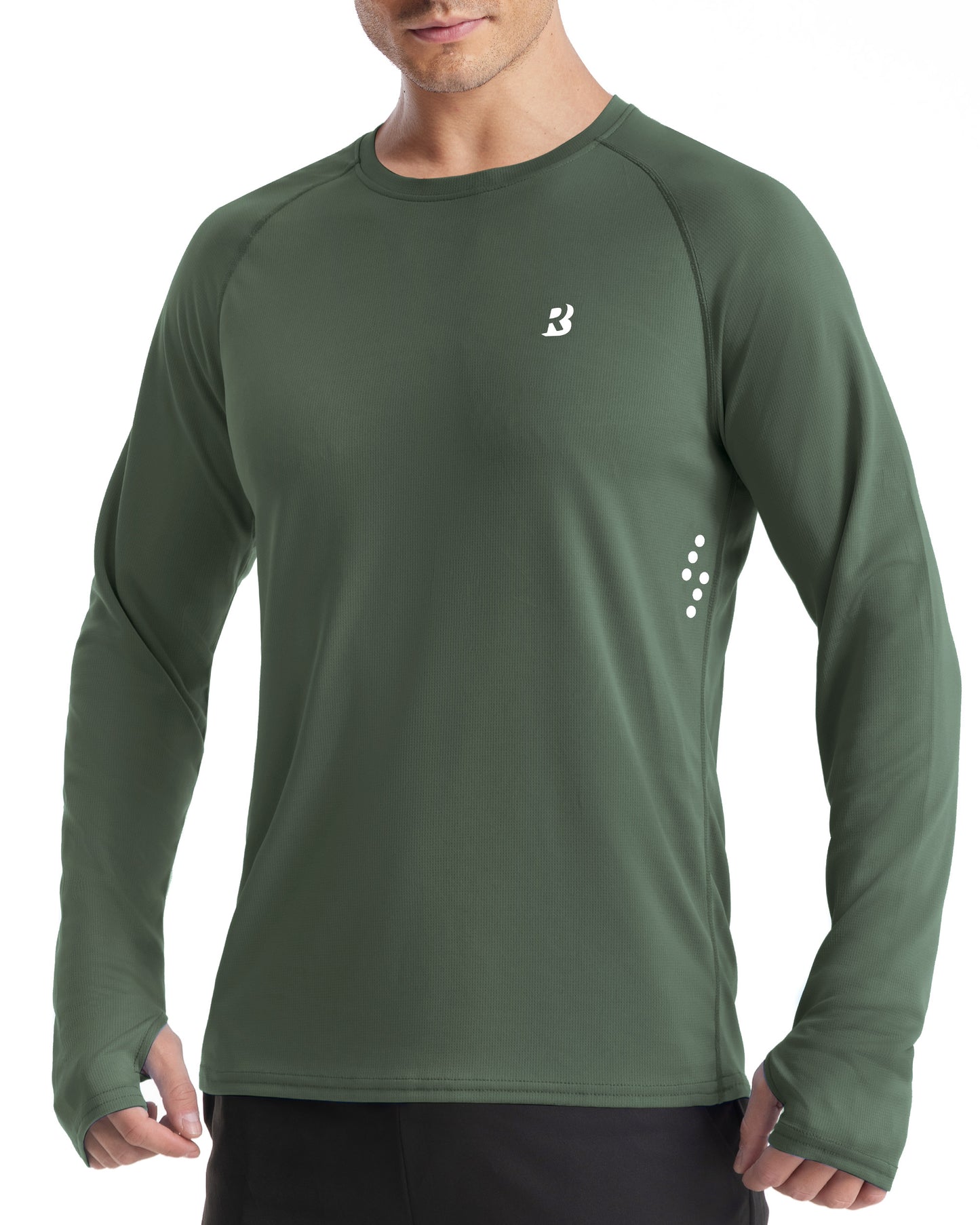 Roadbox Men's UPF 50+ Swim Rash Guard, Long Sleeve UV Sun Protection SPF Water Shirts Quick Dry for Outdoor Fishing Hiking