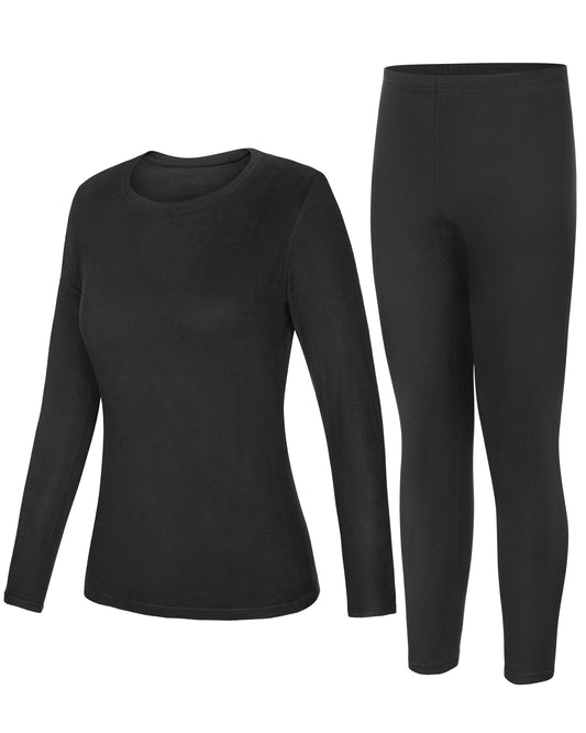 Roadbox Thermal Underwear for Women - Long Johns Fleece Lined Top & Bottom Sets Skiing Base Layer Cold Weather Winter