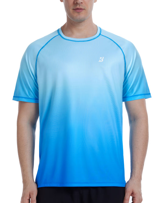 Roadbox Men's Swim Shirts Short Sleeve, UPF 50+ UV Sun Protection SPF Rash Guard, Quick Dry Surf Water Beach Fishing T Shirt