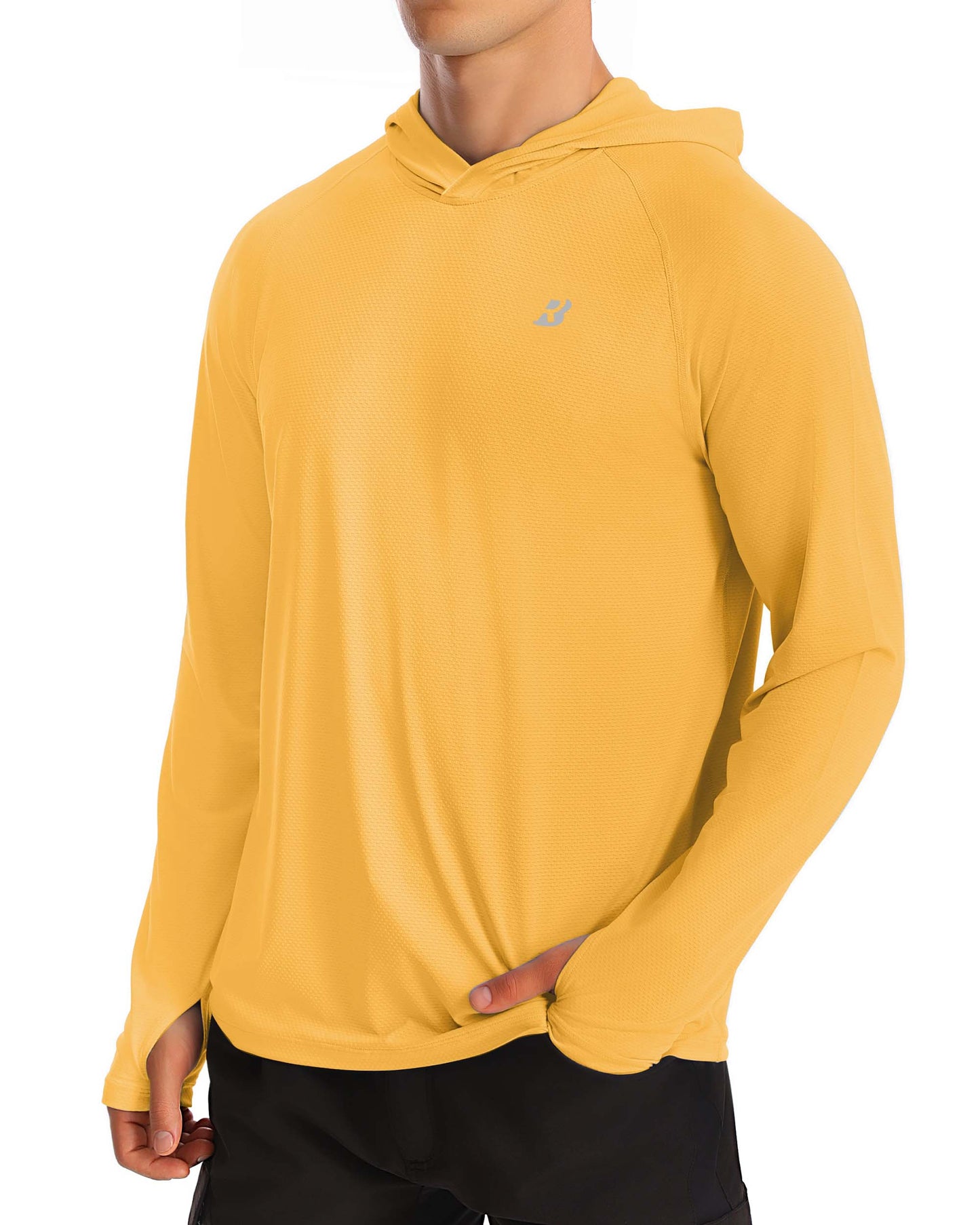 Roadbox UPF 50+ Fishing Shirts for Men, Long Sleeve UV Protection Sun Hoodie, Swim Rash Guard for Hiking Running Workout