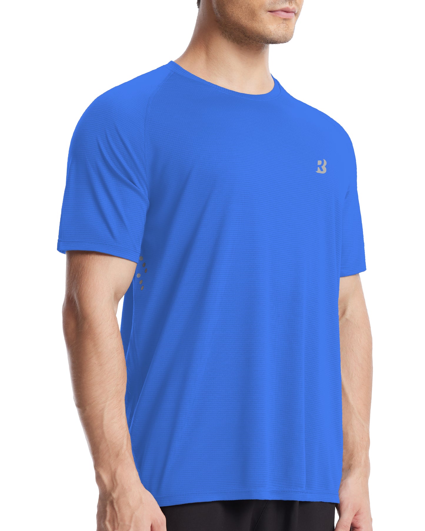 Roadbox Men's UPF 50+ Swim Rash Guard, Short Sleeve UV Sun Protection Workout Athletic Shirts Quick Dry Gym Running Tee Tops