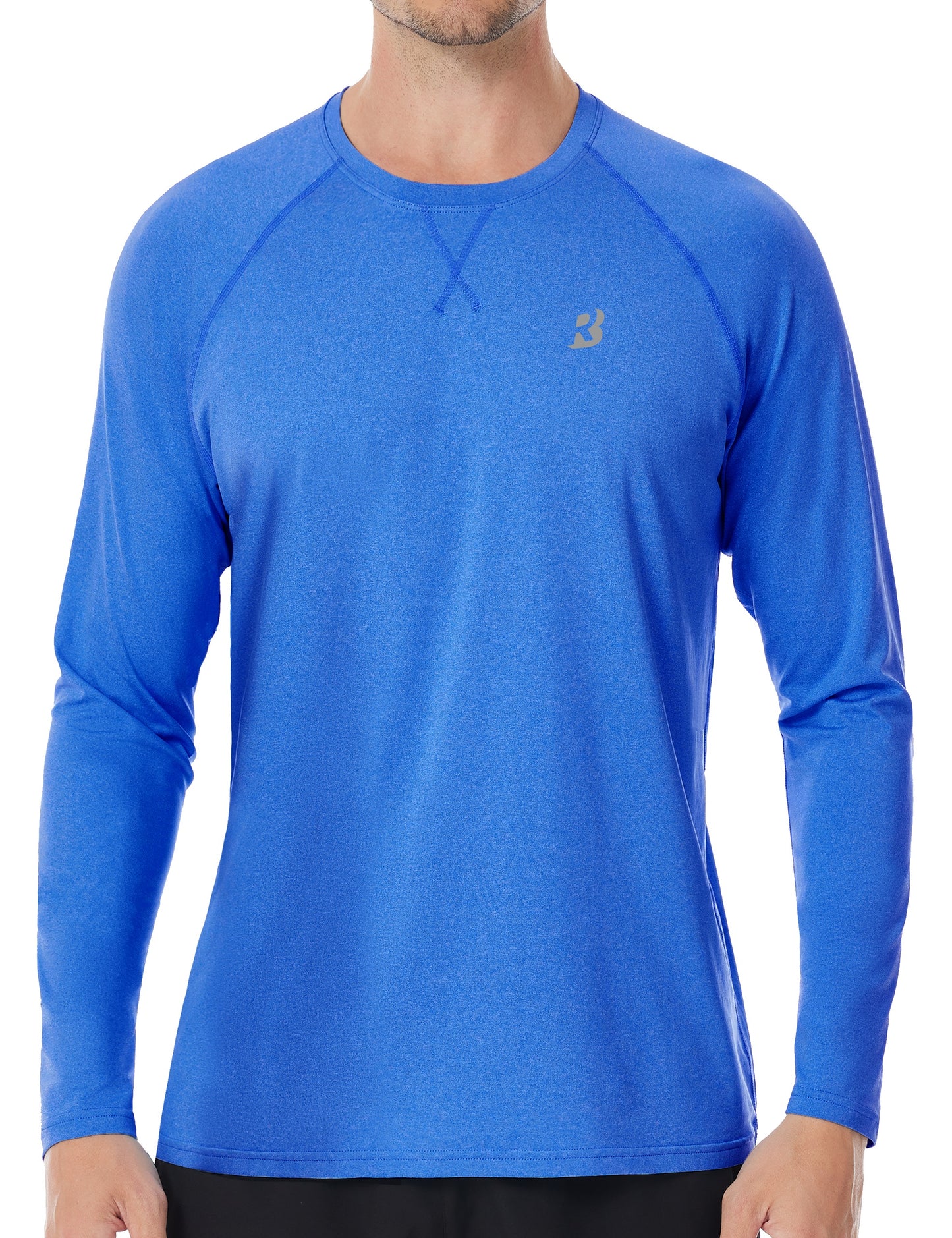Roadbox UPF 50+ Sun Shirts for Men, UV Protection Long Sleeve Swim Shirt, Lightweight Rash Guard for Fishing Hiking Running