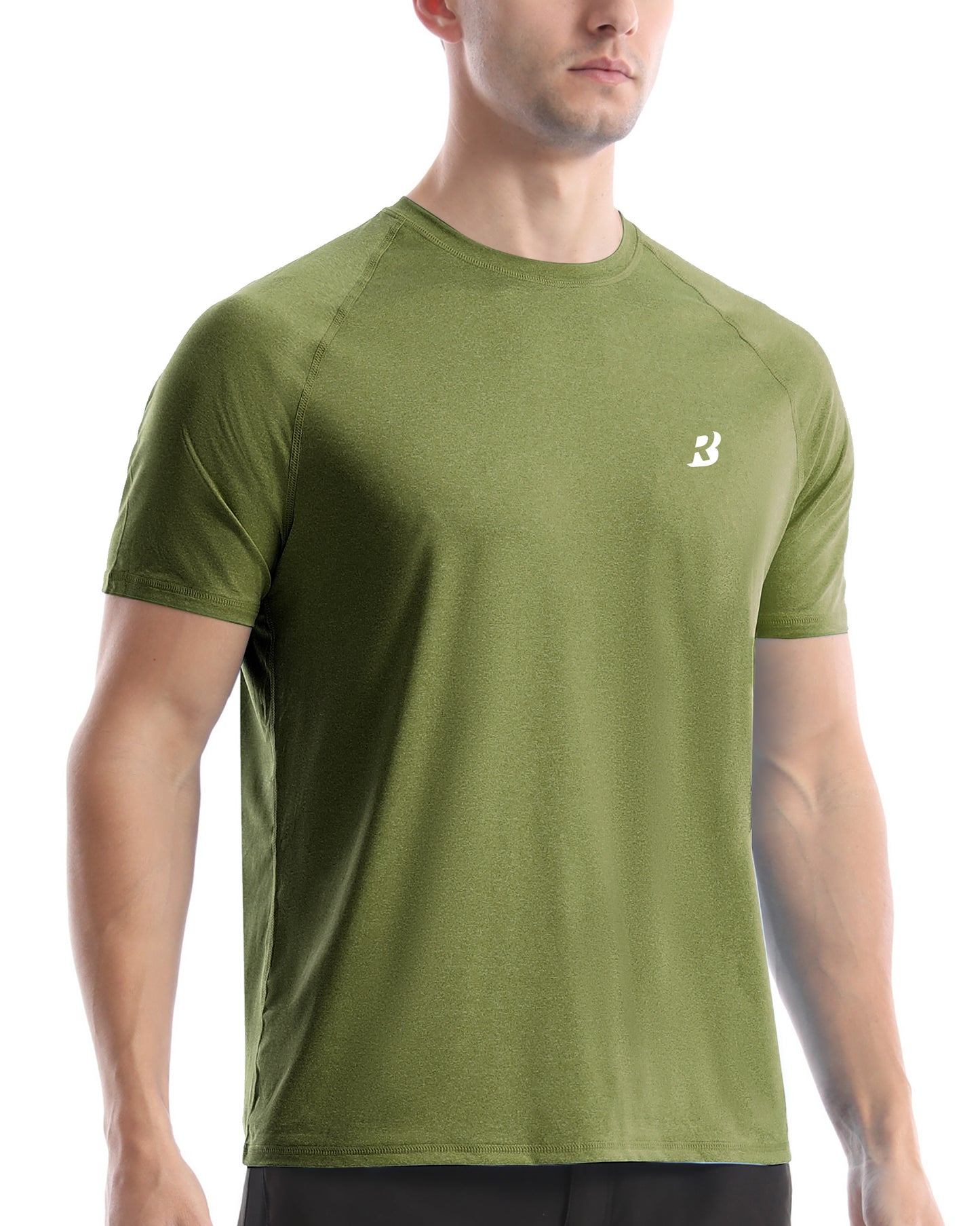 Roadbox Swim Shirts Short Sleeve for Men, Sun Protection UPF 50+ Fishing Rash Guard, UV Gym Workout Shirt for Running Outdoor