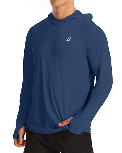 Roadbox UPF 50+ Fishing Shirts for Men, Long Sleeve UV Protection Sun Hoodie, Swim Rash Guard for Hiking Running Workout