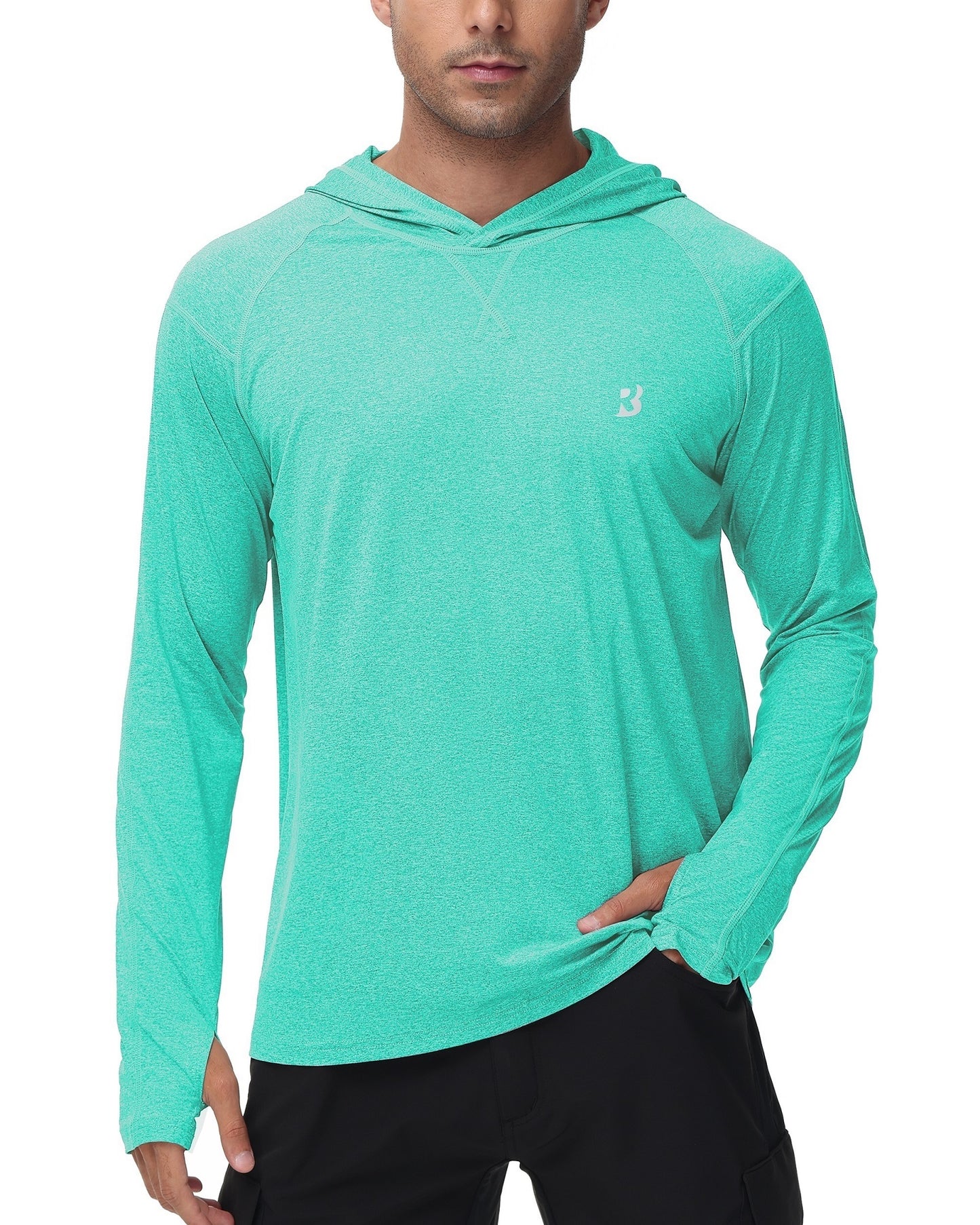 Roadbox UPF 50+ Fishing Shirts for Men Long Sleeve UV Sun Protection Hoodie Outdoor Hiking Shirts