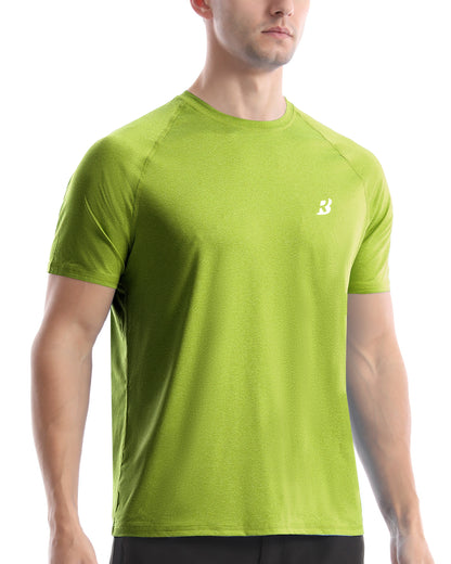 Roadbox Swim Shirts Short Sleeve for Men, Sun Protection UPF 50+ Fishing Rash Guard, UV Gym Workout Shirt for Running Outdoor