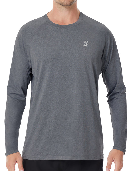 Roadbox UPF 50+ Sun Shirts for Men, UV Protection Long Sleeve Swim Shirt, Lightweight Rash Guard for Fishing Hiking Running