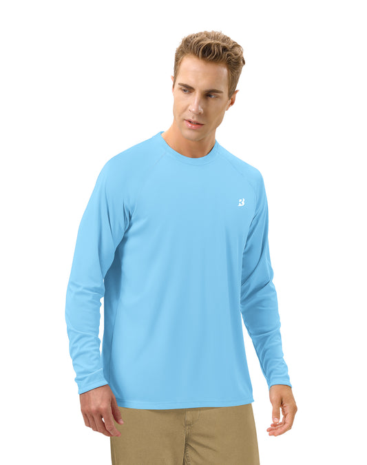 Roadbox Mens UPF 50+ UV Sun Protection Shirts Outdoor Long Sleeve SPF Rash Guard for Fishing Hiking Swimming Running