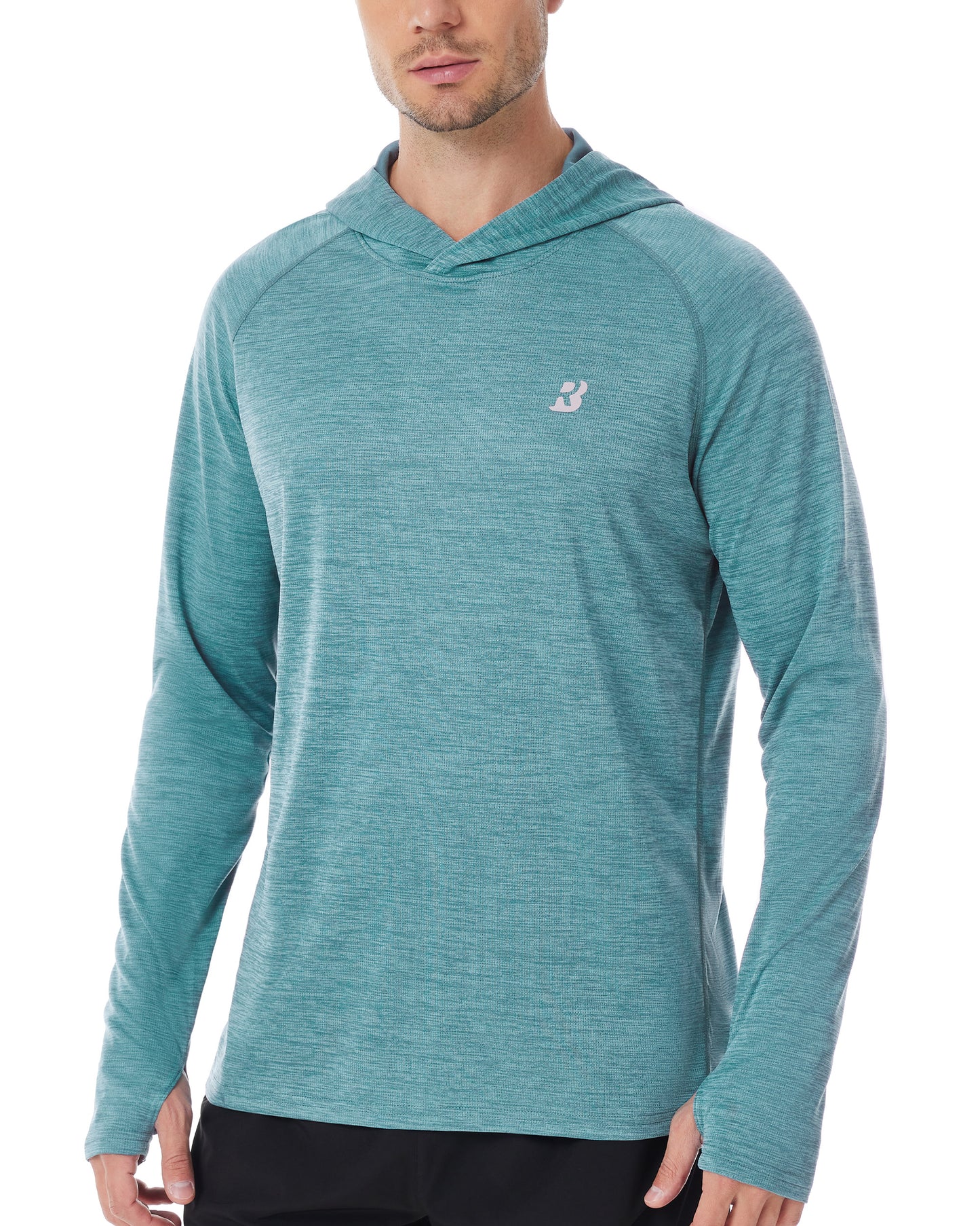 Roadbox UPF 50+ Fishing Shirts for Men, Long Sleeve UV Sun Protection Lightweight Rash Guard Hoodie for Hiking Workout