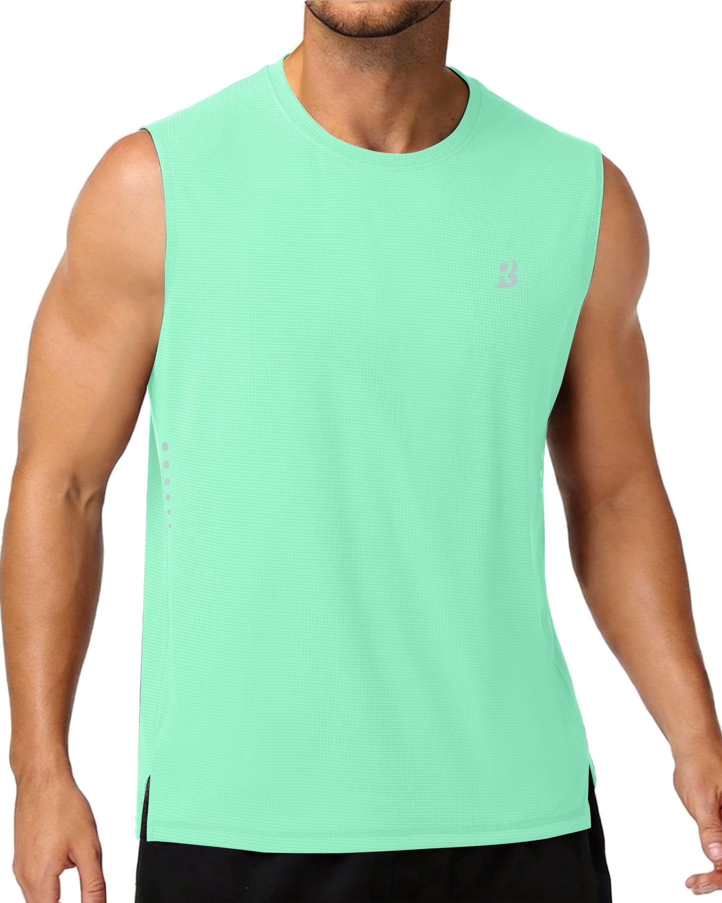 Roadbox Men’s Athletic Sleeveless Shirts, Quick Dry Workout Tank Top, Lightweight Muscle Shirts for Sports Gym Running Summer