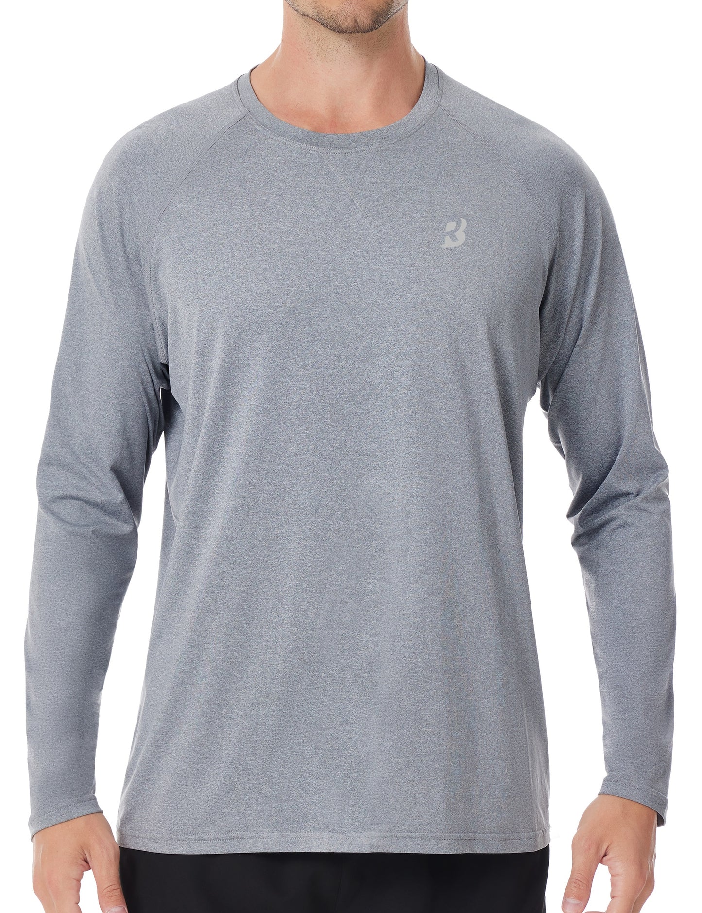 Roadbox UPF 50+ Sun Shirts for Men, UV Protection Long Sleeve Swim Shirt, Lightweight Rash Guard for Fishing Hiking Running