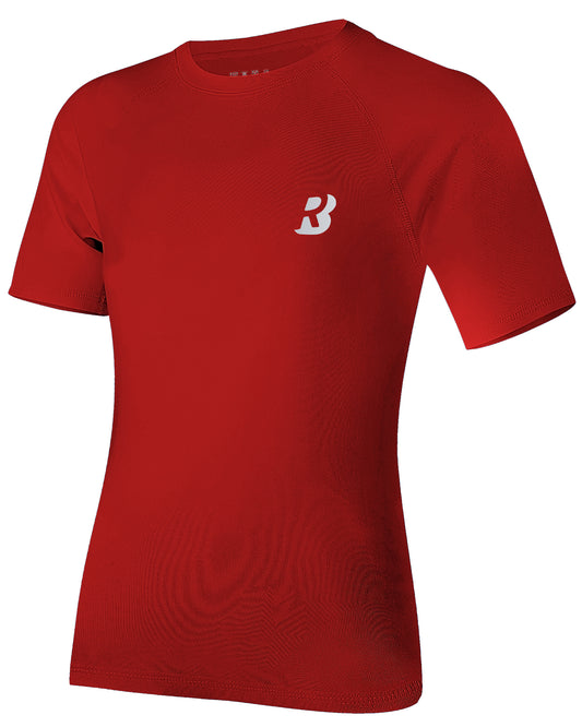 Roadbox Boys Youth Compression Shirt - Short Sleeve Undershirt for Kids Quick Dry Athletic Baseball T-Shirt Base Layer