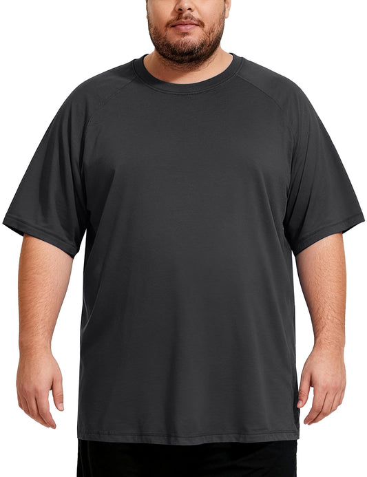Men's Big and Tall Swim Shirts, UPF 50+ Sun Protection Short Sleeve Rash Guard, Quick Dry T-Shirt for Beach and Surfing