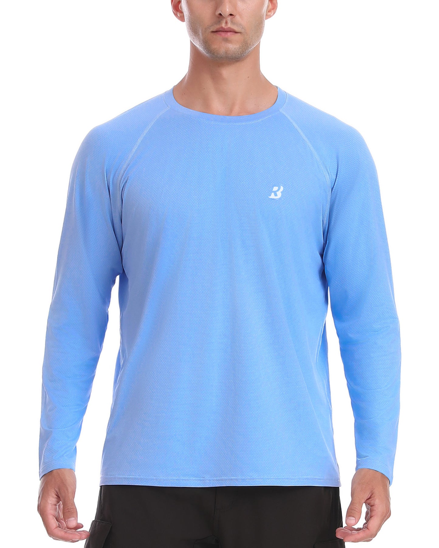 Roadbox Sun Protection Shirt for Men - UPF 50+ Long Sleeve Workout Athletic Running Shirts Fishing Rash Guard Lightweight