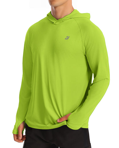 Roadbox UPF 50+ Fishing Shirts for Men, Long Sleeve UV Protection Sun Hoodie, Swim Rash Guard for Hiking Running Workout