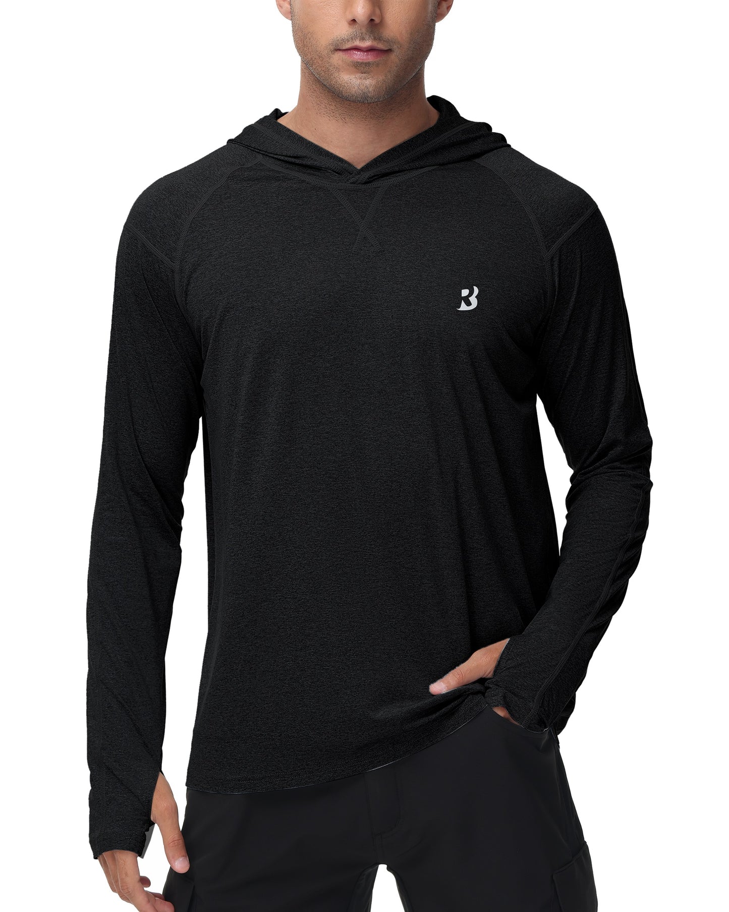 Roadbox UPF 50+ Fishing Shirts for Men Long Sleeve UV Sun Protection Hoodie Outdoor Hiking Shirts