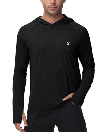 Roadbox UPF 50+ Fishing Shirts for Men Long Sleeve UV Sun Protection Hoodie Outdoor Hiking Shirts