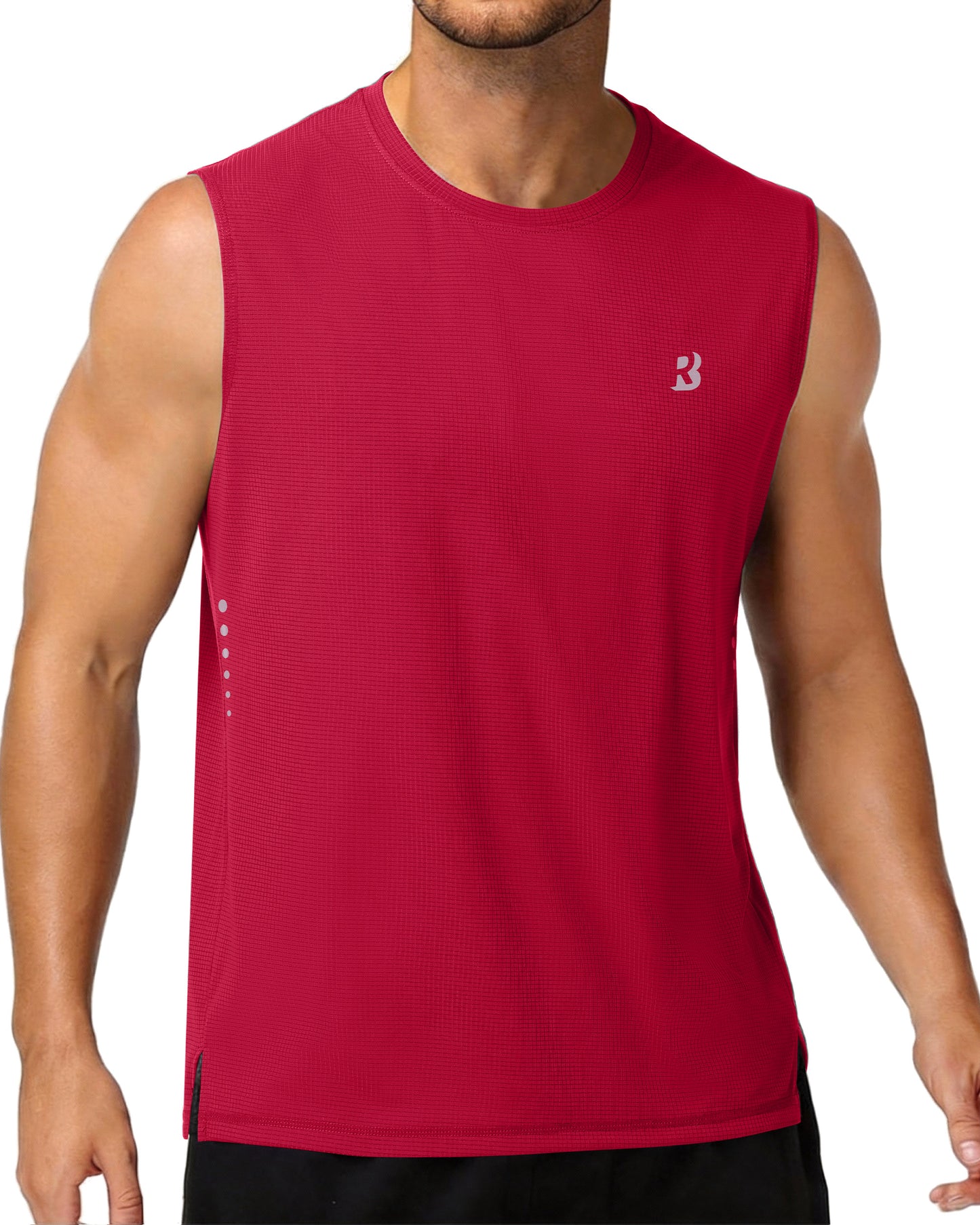 Roadbox Men’s Athletic Sleeveless Shirts, Quick Dry Workout Tank Top, Lightweight Muscle Shirts for Sports Gym Running Summer
