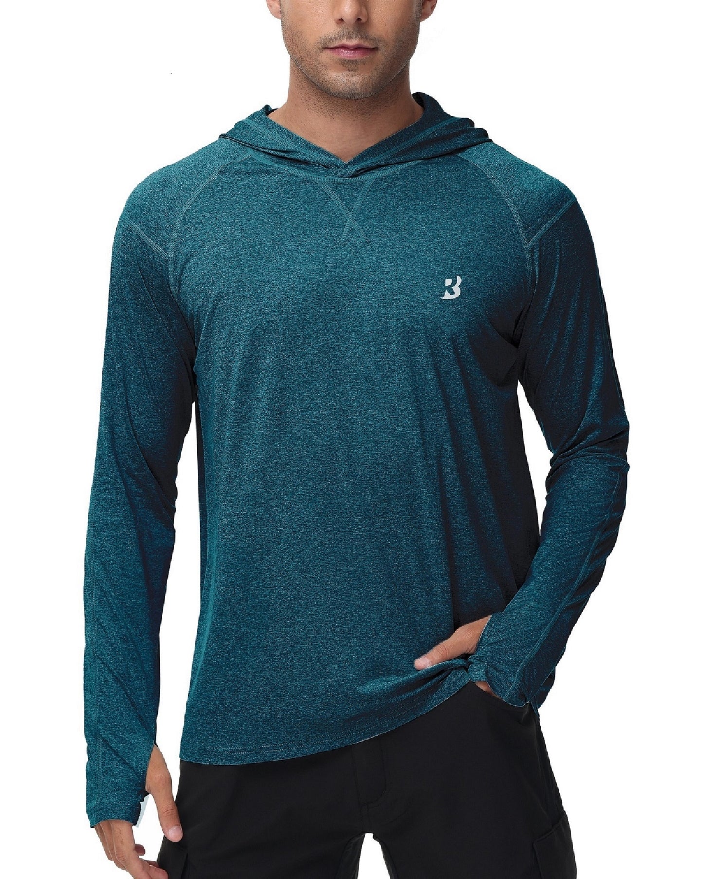 Roadbox UPF 50+ Fishing Shirts for Men Long Sleeve UV Sun Protection Hoodie Outdoor Hiking Shirts