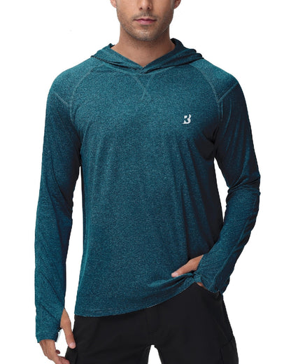 Roadbox UPF 50+ Fishing Shirts for Men Long Sleeve UV Sun Protection Hoodie Outdoor Hiking Shirts