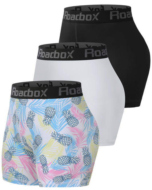Roadbox Spandex Volleyball Shorts for Women - 4 inch Compression Shorts Summer Outdoor Shorts Cool Dry for Running Workout Yoga