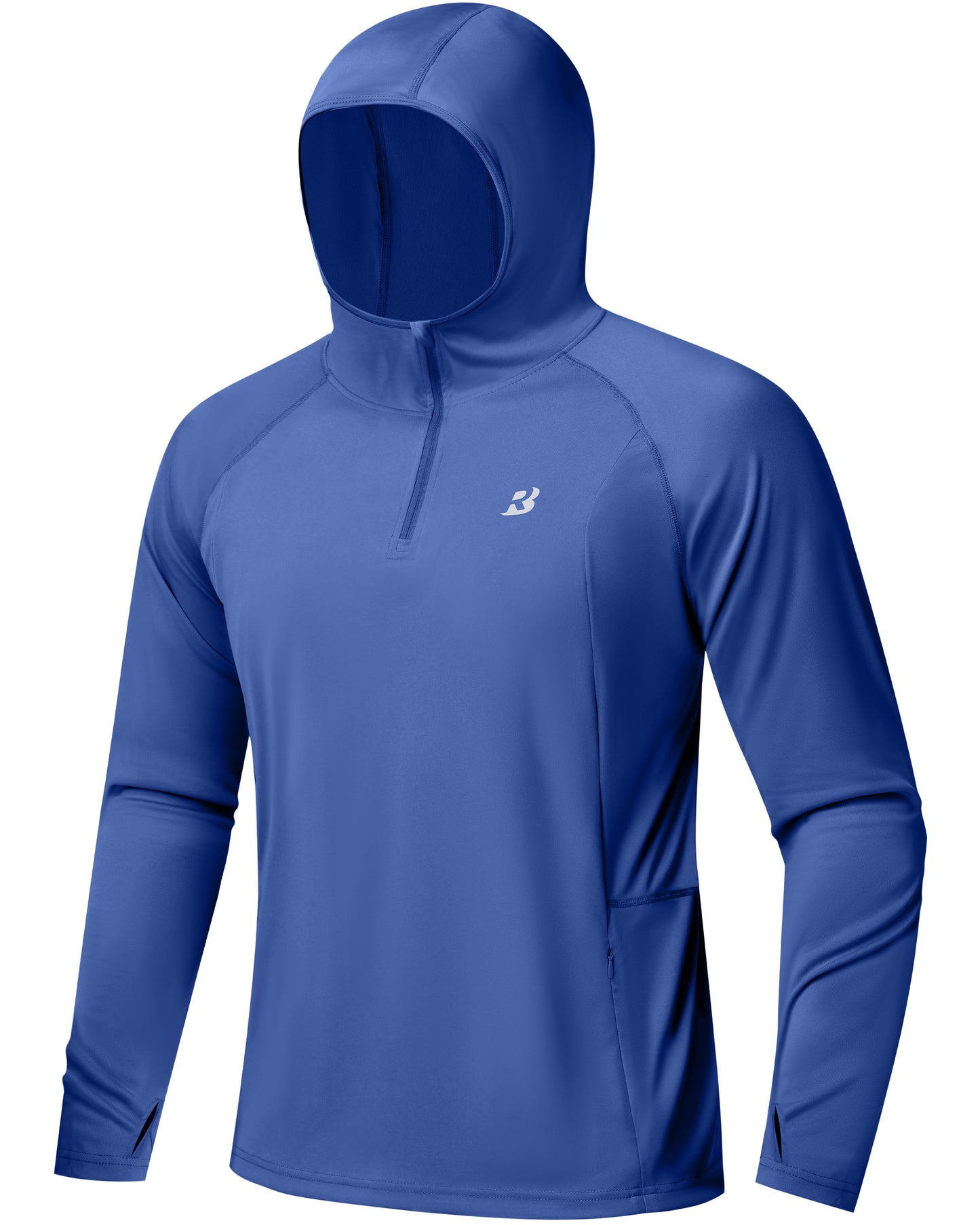 Roadbox UPF 50+ Sun Hoodie for Men, 1/4 Zip Fishing Shirt with Long Sleeve UV Protection for Outdoor Hiking