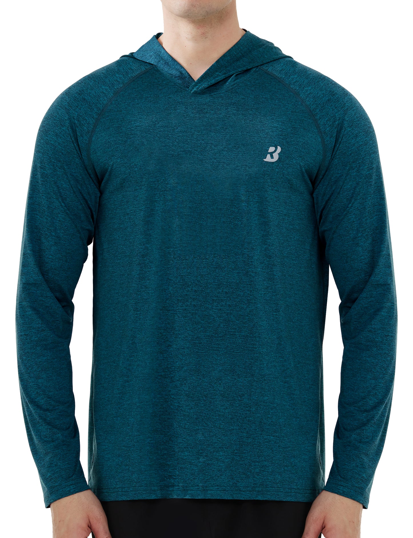 Roadbox Men's UPF 50+ Fishing Shirts, Long Sleeve UV Sun Protection SPF Hoodie, Quick Dry Swim Rash Guard for Outdoor Hiking