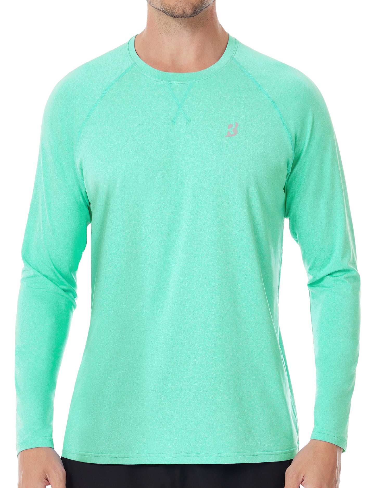 Roadbox UPF 50+ Sun Shirts for Men, UV Protection Long Sleeve Swim Shirt, Lightweight Rash Guard for Fishing Hiking Running