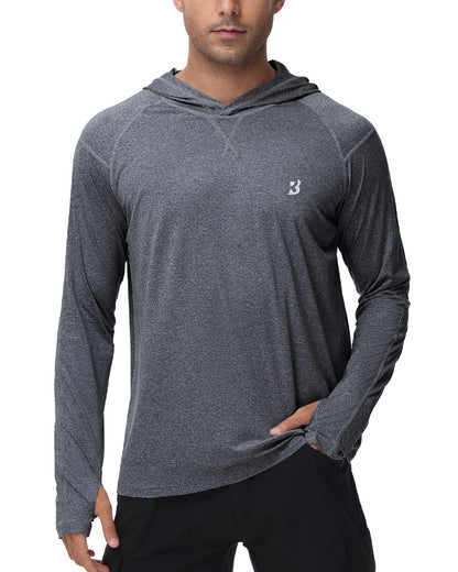 Roadbox UPF 50+ Fishing Shirts for Men Long Sleeve UV Sun Protection Hoodie Outdoor Hiking Shirts