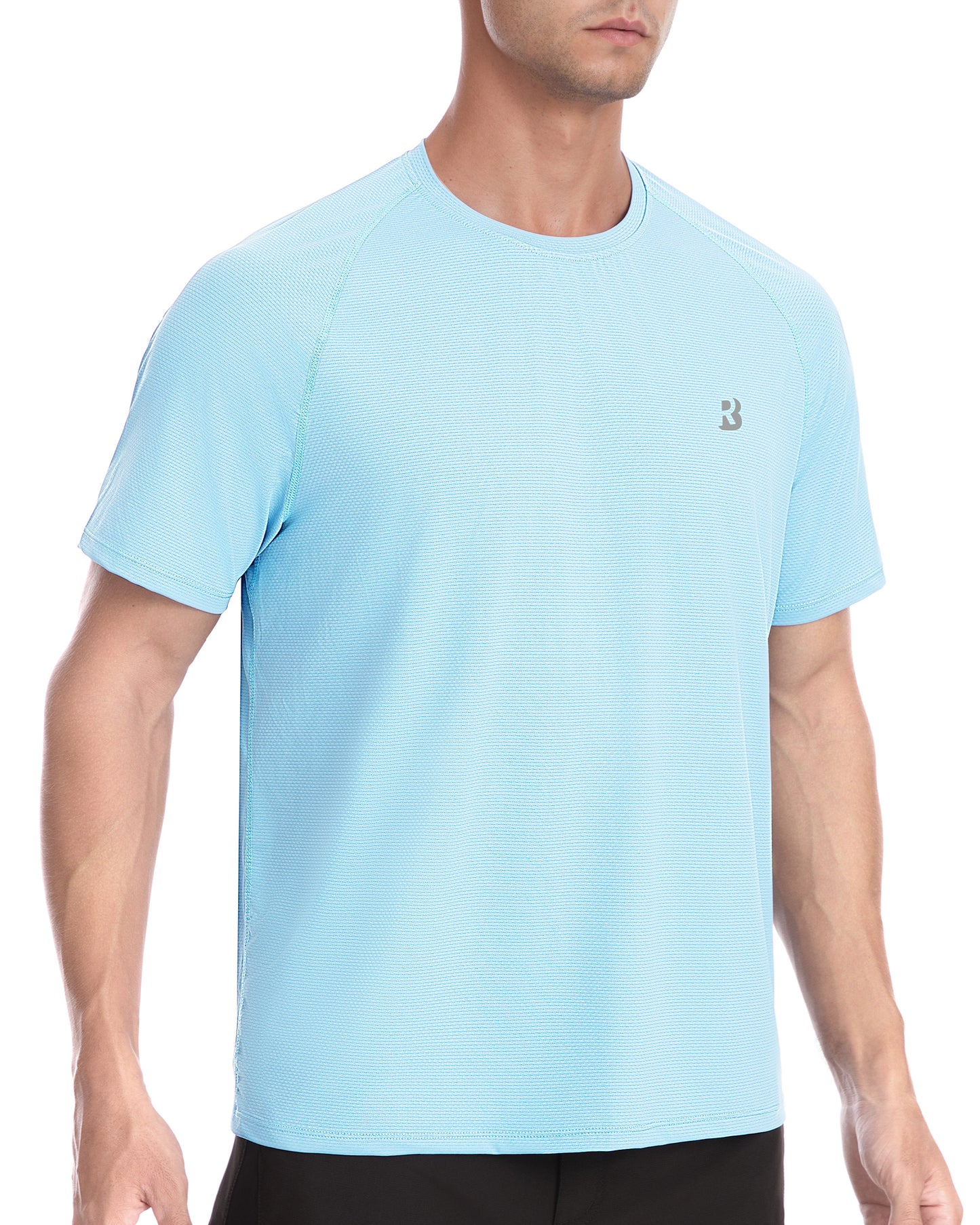 Roadbox Men's Rash Guard Short Sleeve, UPF 50+ UV Sun Protection Water T-Shirts, Cool Dry Swim Shirts for Surf Beach Fishing