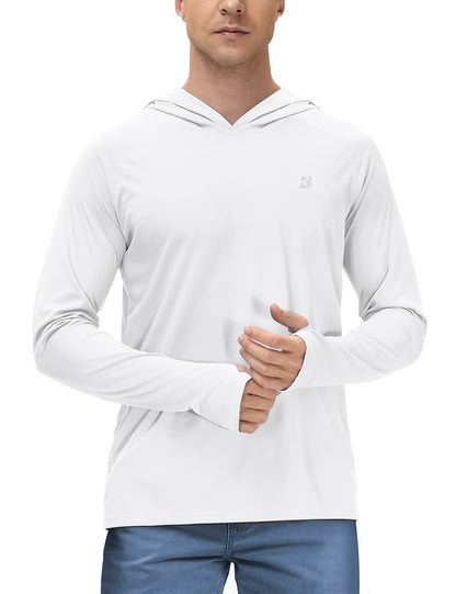 Roadbox Men's Sun Protection Long Sleeve Hoodie UPF 50+ Outdoor UV Fishing Shirts for Workout, Running, Fishing, Hiking