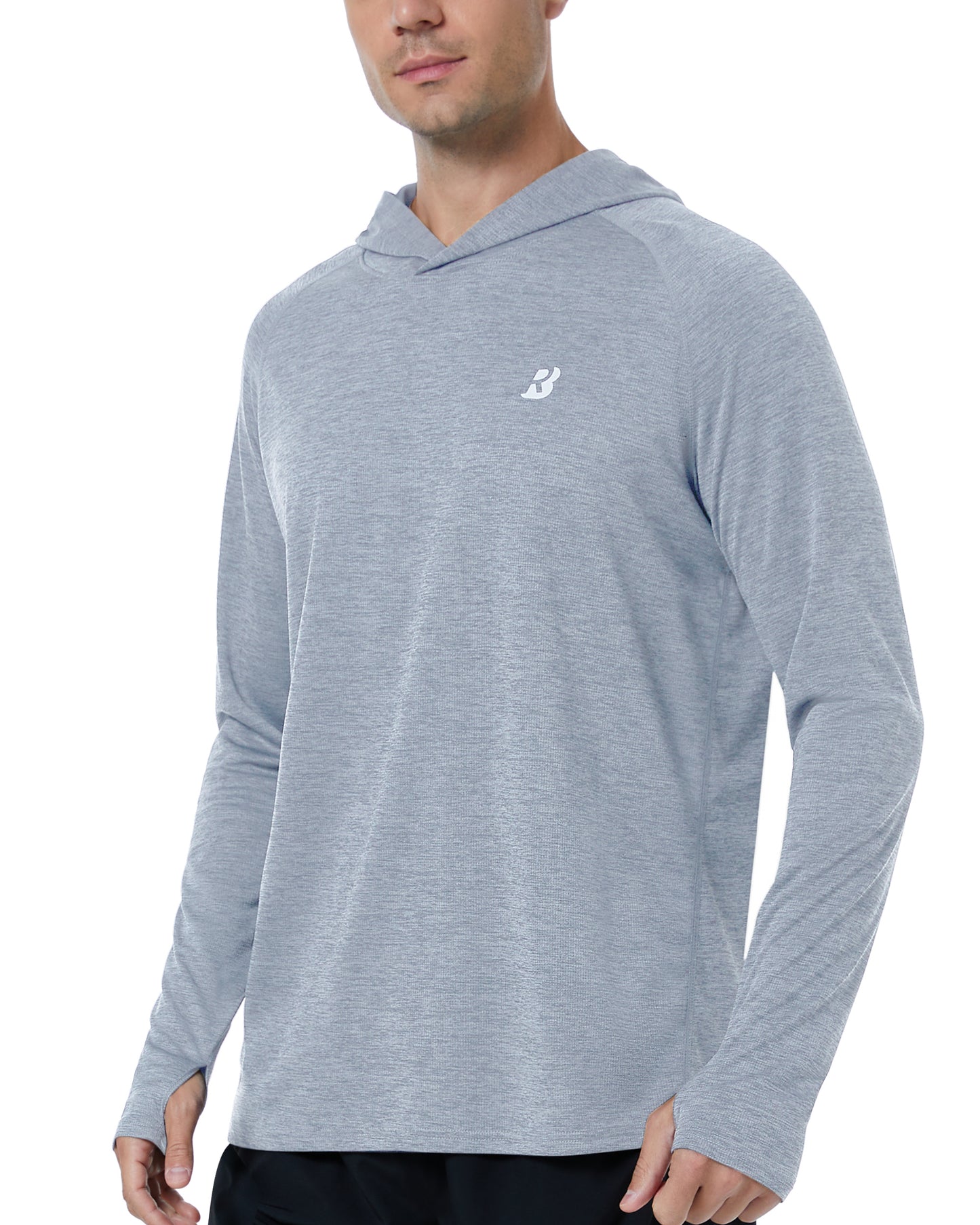 Roadbox UPF 50+ Fishing Shirts for Men, Long Sleeve UV Sun Protection Lightweight Rash Guard Hoodie for Hiking Workout