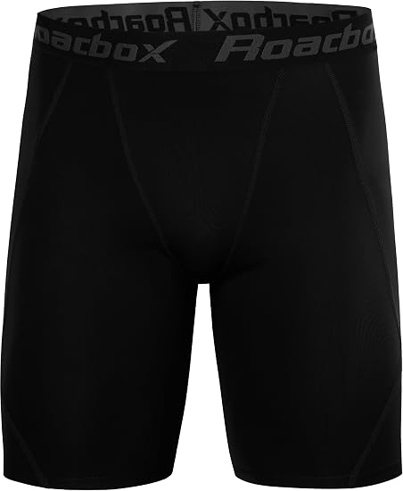 Roadbox Men's Compression Shorts, Performance Running Spandex Shorts, Workout Athletic Underwear Base Layer for Sports Gym