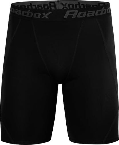 Roadbox Men's Compression Shorts, Performance Running Spandex Shorts, Workout Athletic Underwear Base Layer for Sports Gym