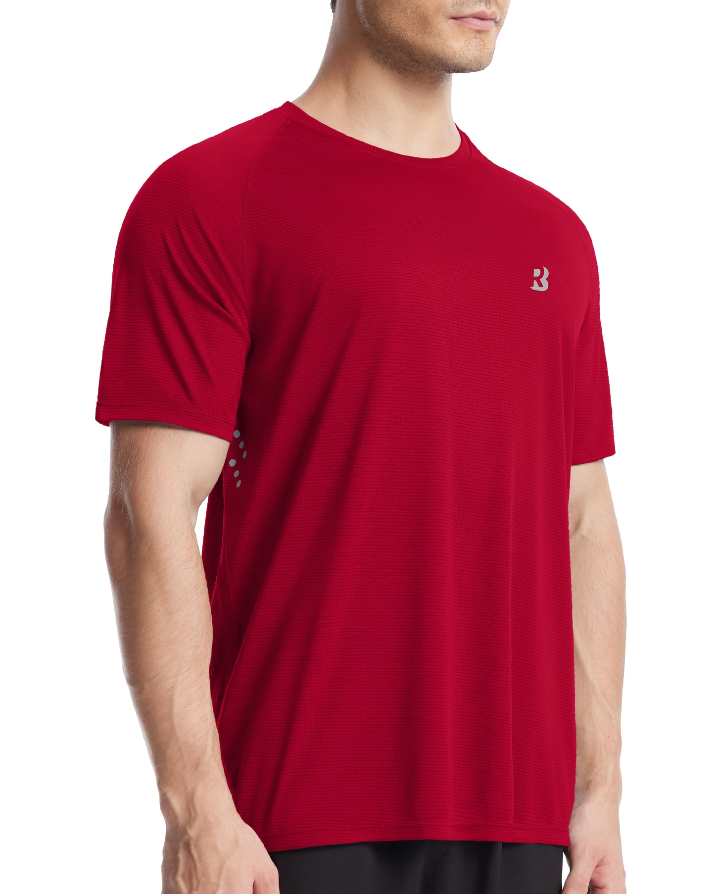 Roadbox Men's UPF 50+ Swim Rash Guard, Short Sleeve UV Sun Protection Workout Athletic Shirts Quick Dry Gym Running Tee Tops