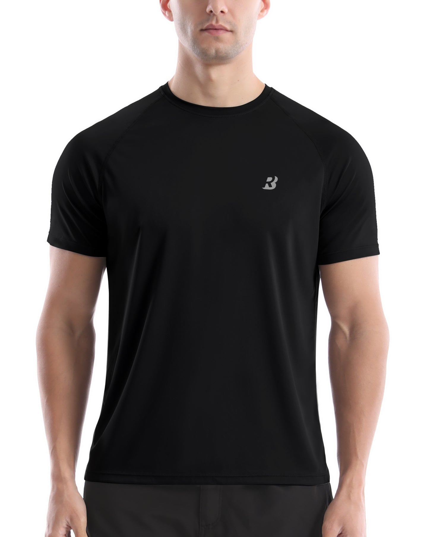 Roadbox Men's Rash Guard Short Sleeve, UPF 50+ UV Sun Protection Swim Shirts, Quick Dry Lightweight Water Surf Beach T-Shirt