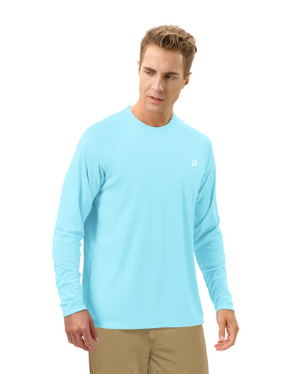 Roadbox Mens UPF 50+ UV Sun Protection Shirts Outdoor Long Sleeve SPF Rash Guard for Fishing Hiking Swimming Running