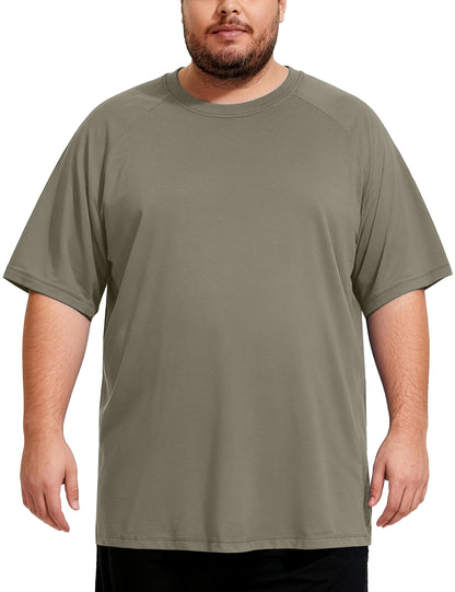 Men's Big and Tall Swim Shirts, UPF 50+ Sun Protection Short Sleeve Rash Guard, Quick Dry T-Shirt for Beach and Surfing