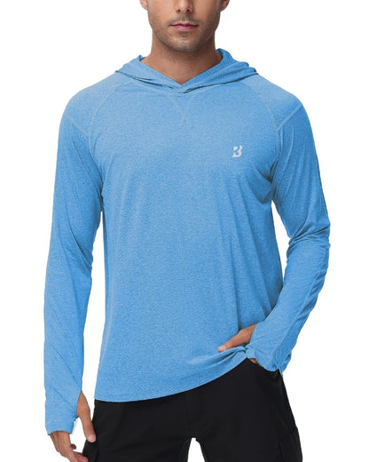 Roadbox UPF 50+ Fishing Shirts for Men Long Sleeve UV Sun Protection Hoodie Outdoor Hiking Shirts