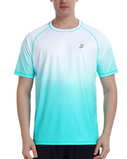 Roadbox Men's Swim Shirts Short Sleeve, UPF 50+ UV Sun Protection SPF Rash Guard, Quick Dry Surf Water Beach Fishing T Shirt