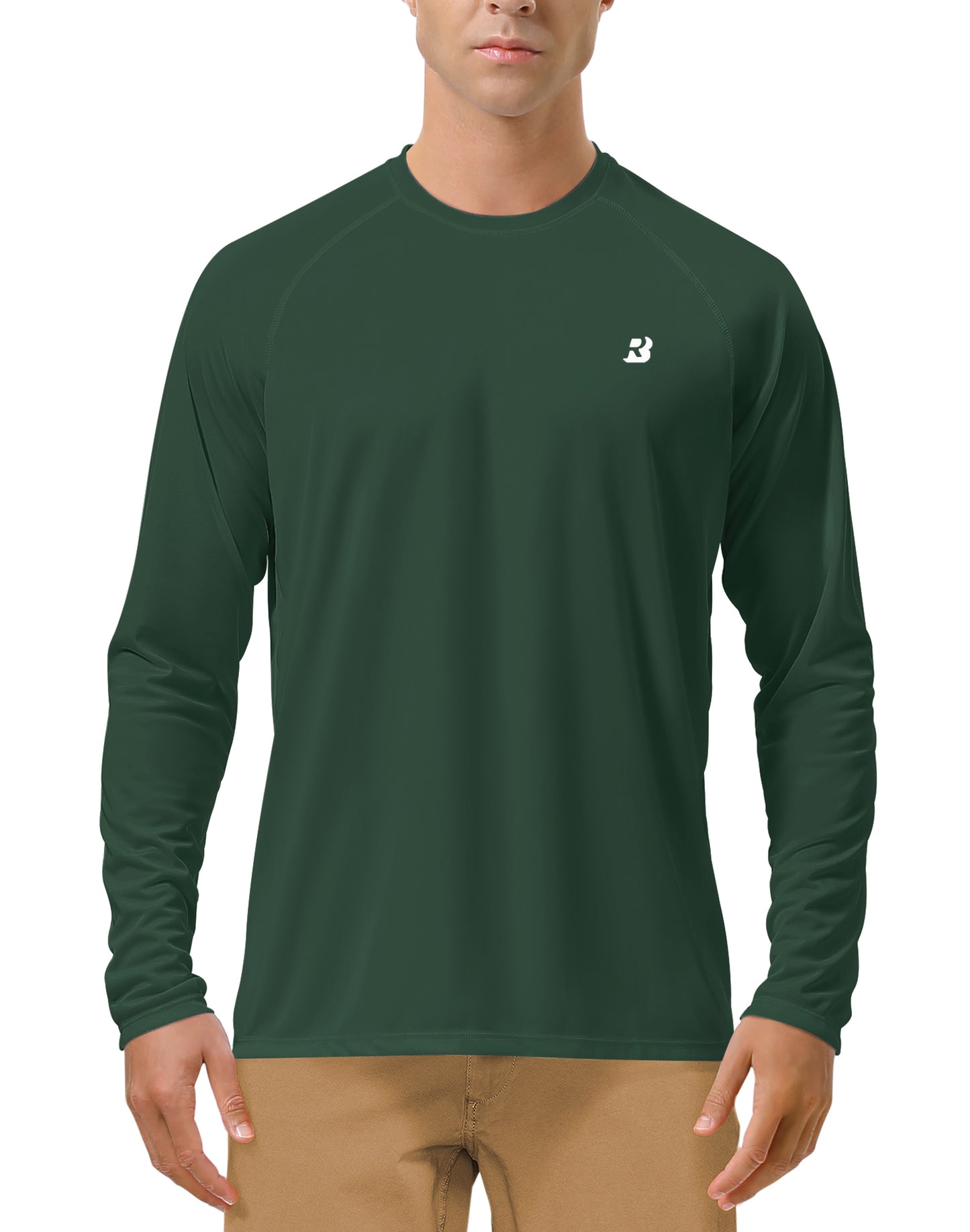 Roadbox Mens UPF 50+ UV Sun Protection Shirts Outdoor Long Sleeve SPF Rash Guard for Fishing Hiking Swimming Running